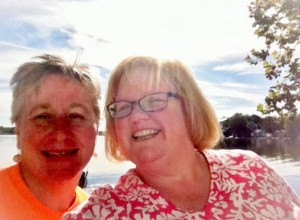 Mary Jo and Laureen at the lake.